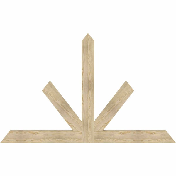 Ekena Millwork Saratoga Rough Sawn Timber Gable Bracket, Douglas Fir, 84"W x 53"H x 2"D x 6"F, 15/12 Pitch GBW084X53X0206SAR00RDF - main